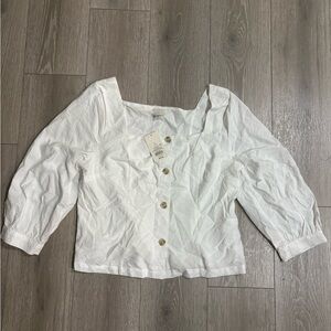 a new day White Button-Down Blouse